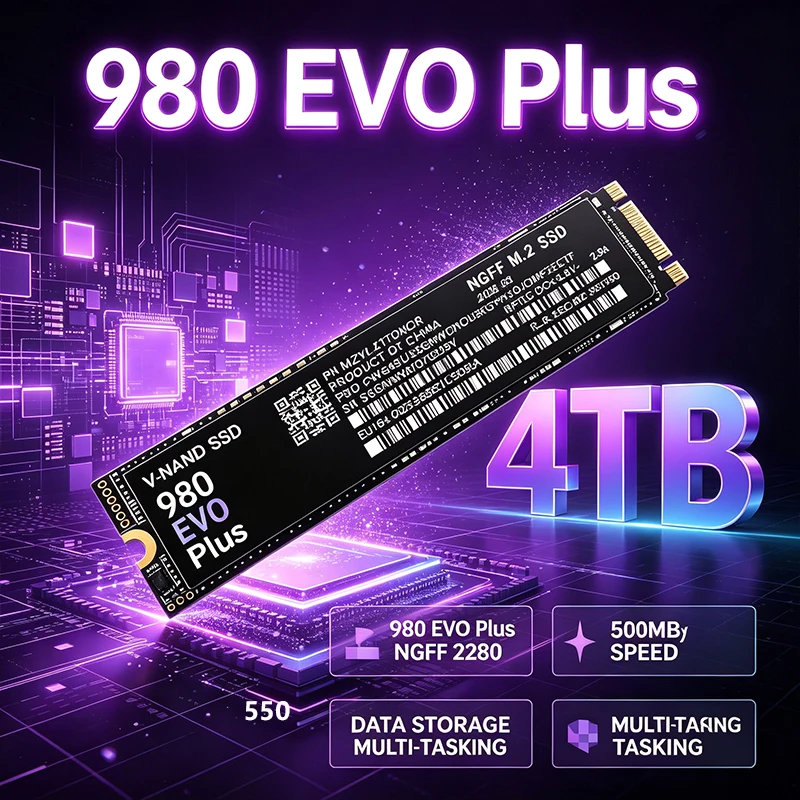 980 EVO PLUS M.2 2280 NGFF PCIe 4.0 SSD Up to 550MB/s Internal Solid State Drive 4TB For PS5 Laptop Desktop Gaming PC Storage