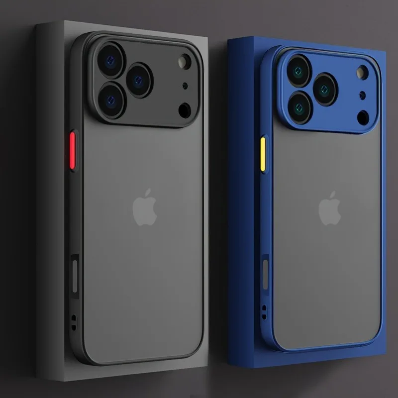 Funda de Teléfono Translúcida de Lujo con Protección Antigolpes para iPhone 17 16 15 14 13 Pro Max, Fundas Mate para iPhone 17 Pro Max