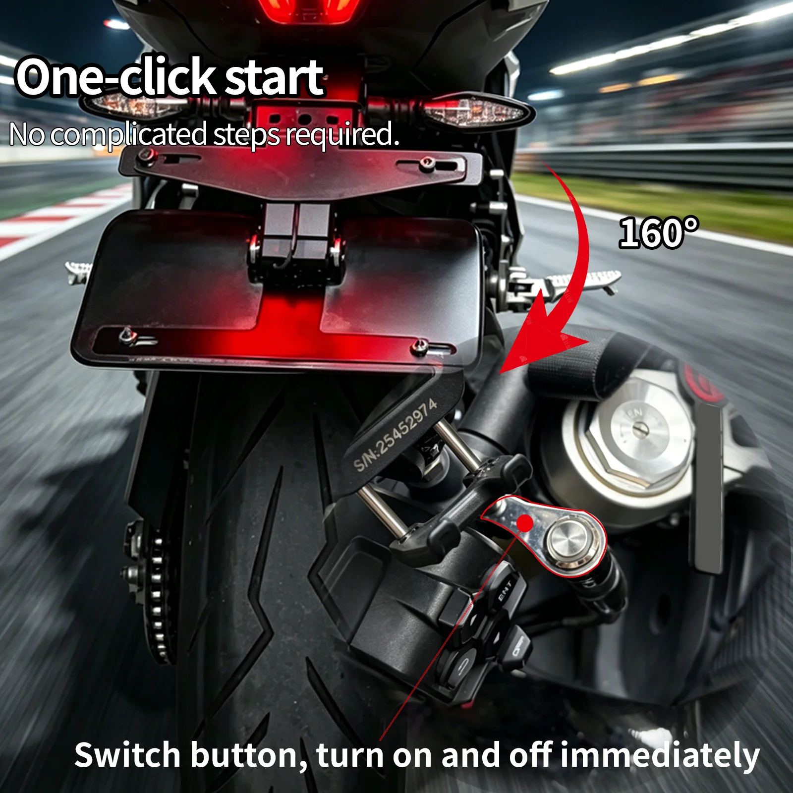 

For Kawasaki ninja Z License plate bracket Race track-specific