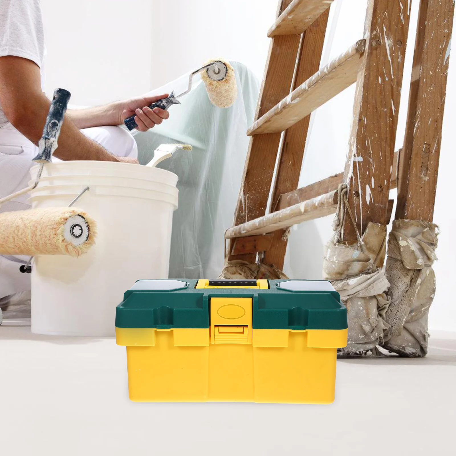 صندوق أدوات بلاستيكي متعدد الوظائف صندوق تخزين الأدوات المحمول سعة صغيرة منظم الأدوات حقيبة حمل متينة بمقبض