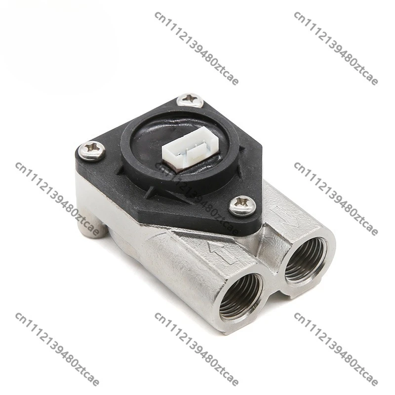 Micro Pulse Flow Sensor, 1/4 Inch Stainless Steel Water Flow Gauge, Accurate Flow Meter for Espresso Coffee Maker