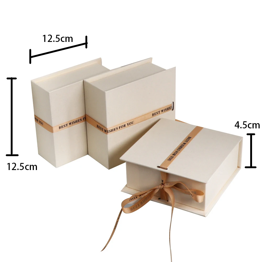 Caixa De Presente Em Forma De Livro Com Mão, Caixa De Jóias Set, Caixa De Embalagem De Jóias, Colar De Cartão Pulseira Pacote De Presente Caso