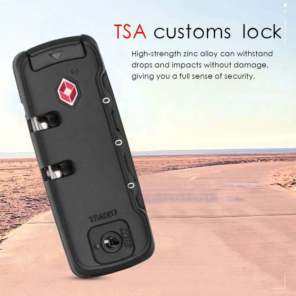 Tsa Customs Code Lock For Travel Luggage Password Lock 3-Digit Combination Lock Anti-Theft Code Padlock Black Wholesale