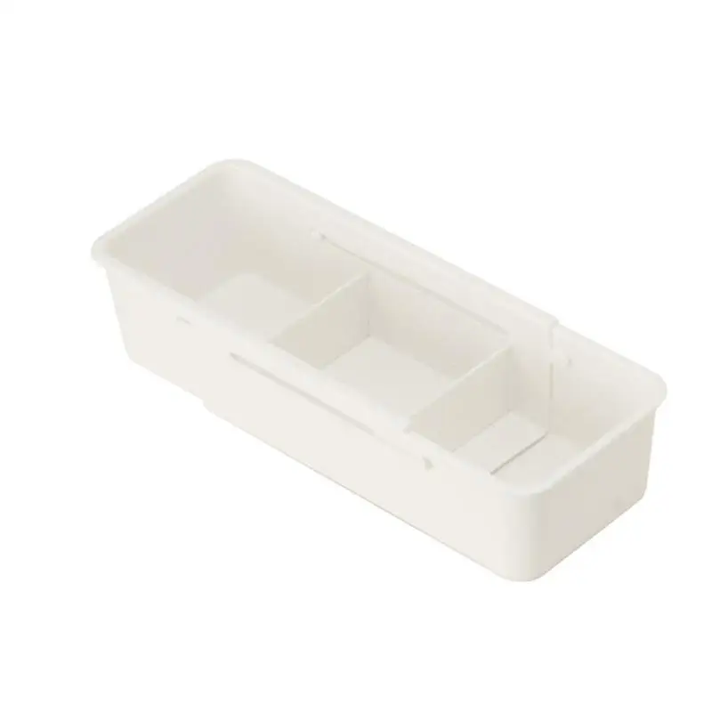 

E8BD Telescopic Storage Box Stationery Cosmetic Basket Container with Adjustable Compartments for Kitchen Restaurant Office