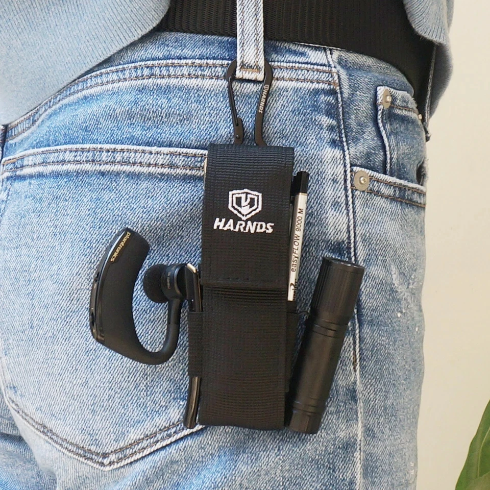 Harnds AK4010 Multi Tool Holster Ballistic Nylon Sheath  Elastic Side Panels Knife Pouch With Carabiner