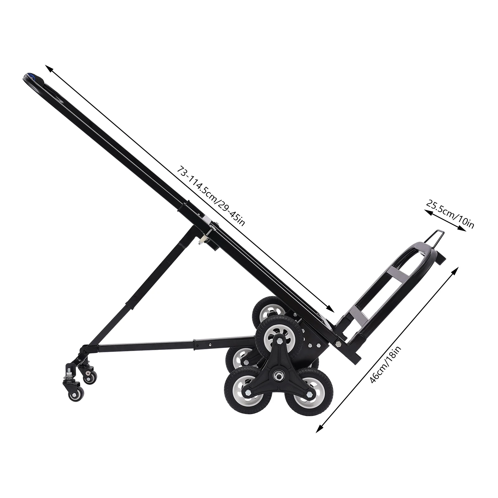 Carro de escalada de escaleras, carro plegable portátil con 8 ruedas, camión de mano escalador de escaleras con mango ajustable para tirar, pesado