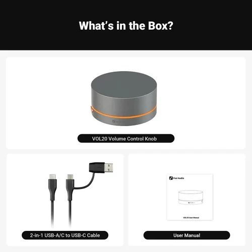 Imagen 2 del producto Fosi Audio VOL20 perilla Bluetooth controlador de volumen de escritorio versátil iluminación RGB USB para PC/juegos/botón multifunción de escritorio