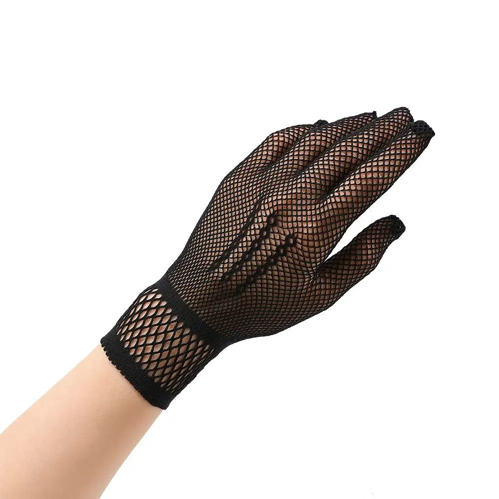 Fashion Lace Bridal Gloves Breathable Hollow-out Sheer Mesh Gloves Elegant Short Wrist Gloves For Party Prom Banquet