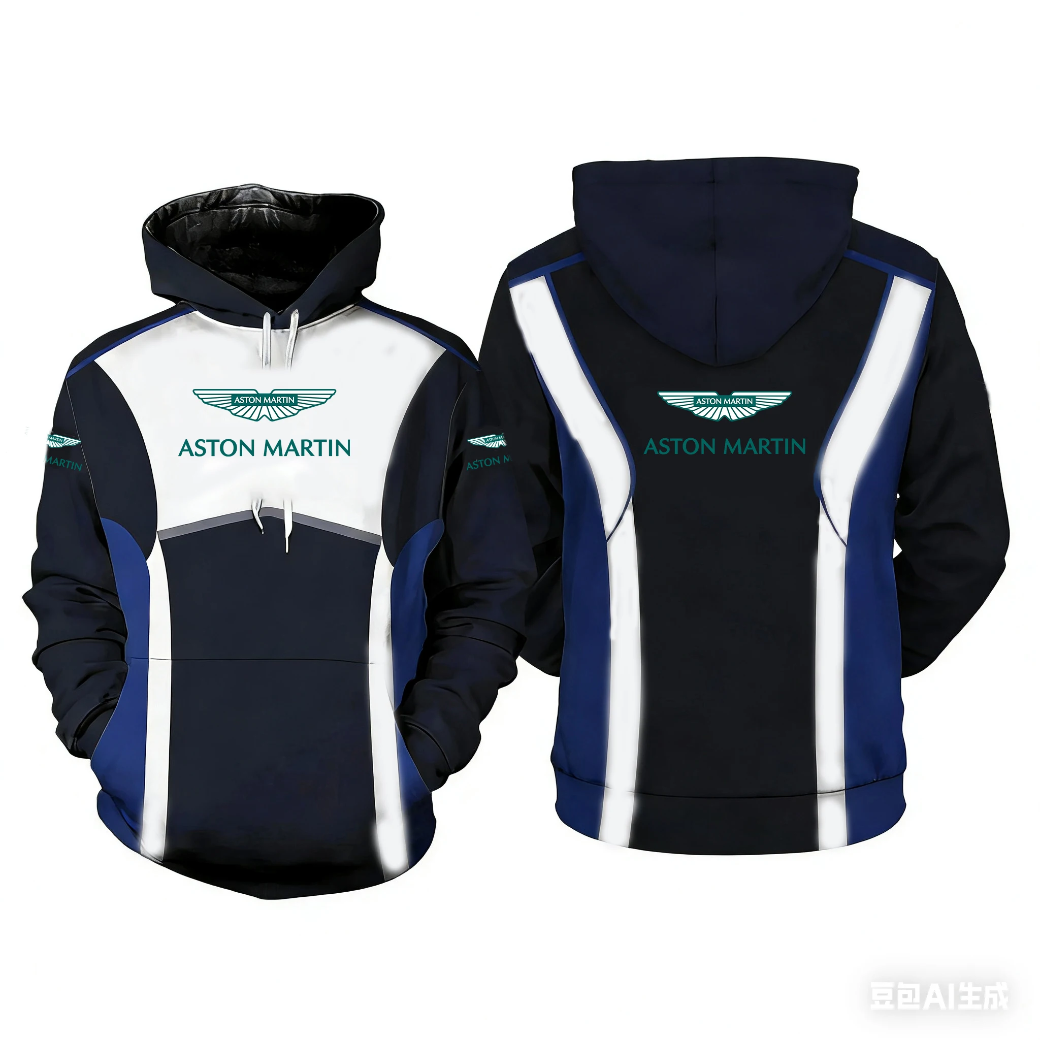 

Aston Martin 2026 New Unisex Aston Martin Logo Sweatshirt Red And Black Contrast Color Trendy Loose Hoodie Jacket