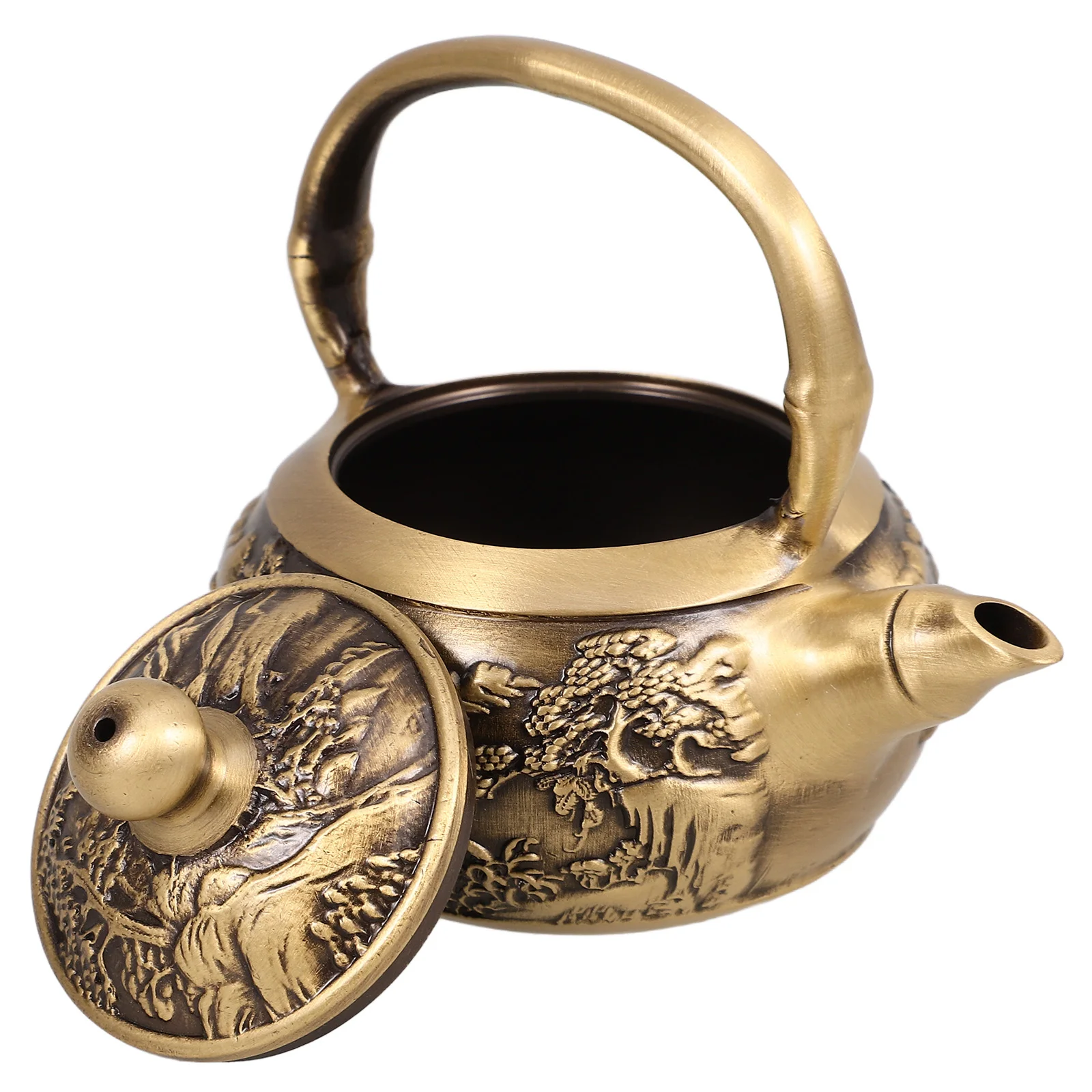 

Mini Copper Teapot Embossed Pattern Retro Kettle nament Home Decoration Mini Teapot Desktop Travel Classic Design Generous Shape