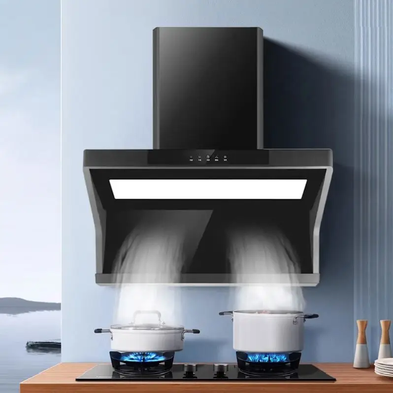 90mm Vented Stainless Steel Wall-mounted Range Hood 110V/220V Electric Household Use 5-layer Filter British/European Standard