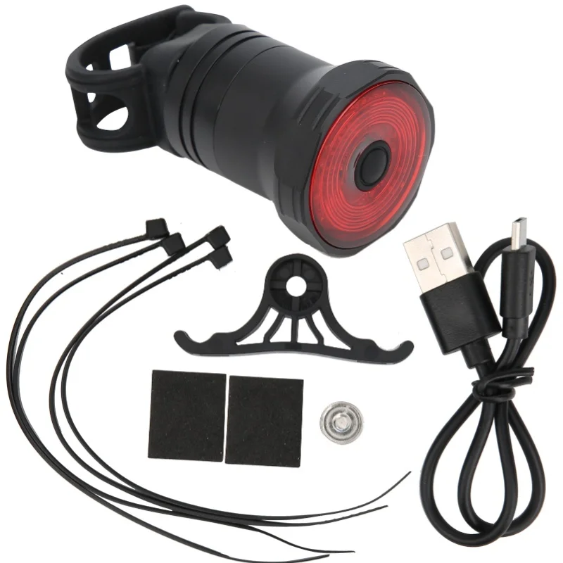 

Bike Intelligent Brake Taillight Rear Light Warning Lamp USB Charging Bicycle Accessory