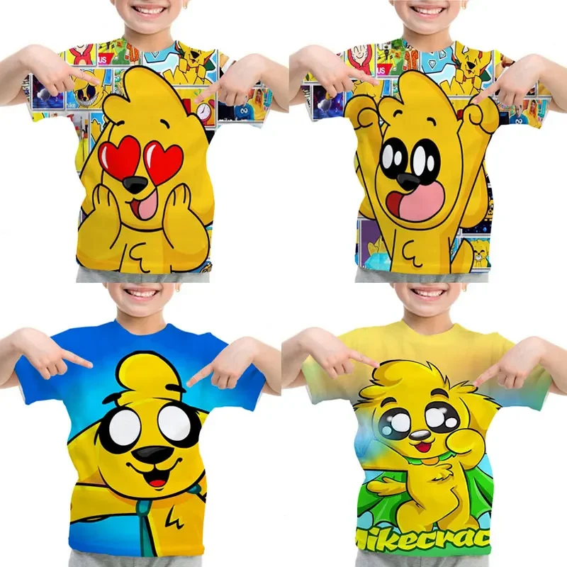 Camiseta Mikecrack para niños, camiseta Kawaii de dibujos animados para niñas y niños, camiseta de manga corta de verano, camisetas de Anime Compadretes, ropa para niños