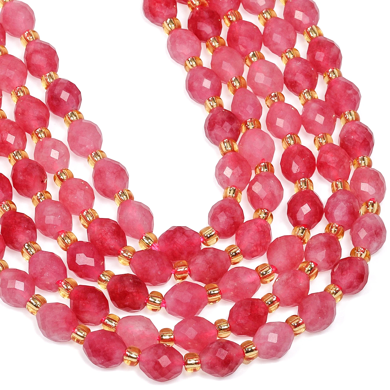 الأوجه 5x6 مللي متر الوردي التورمالين اليشم حجر الخرز البيضاوي الشكل الخرز لصنع المجوهرات سوار ذاتي الصنع الديكور اكسسوارات