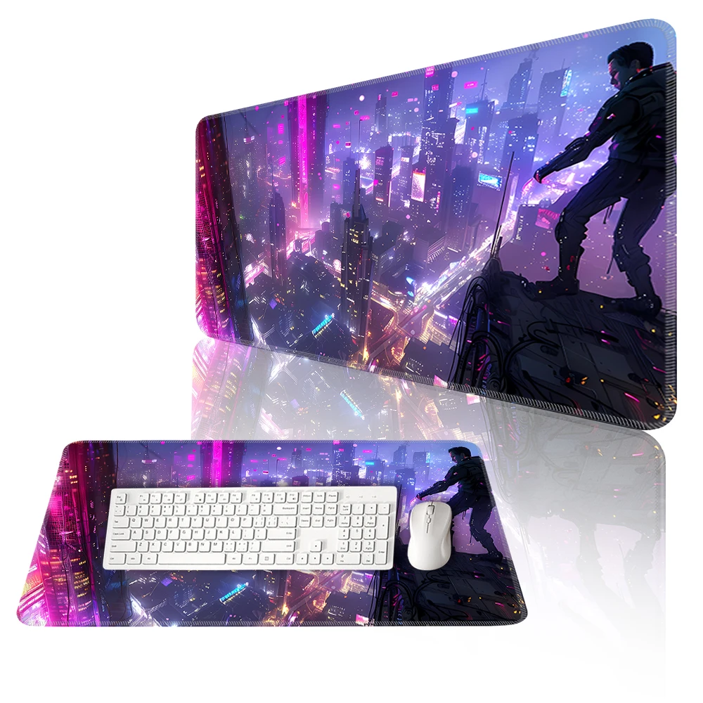 

Cyber Punks Keyboard Pads Large Gaming Mouse Pad Anime Rubber Mat Cool Deskmat Desk Protector Mousepad Gamer Pc Accessories S30