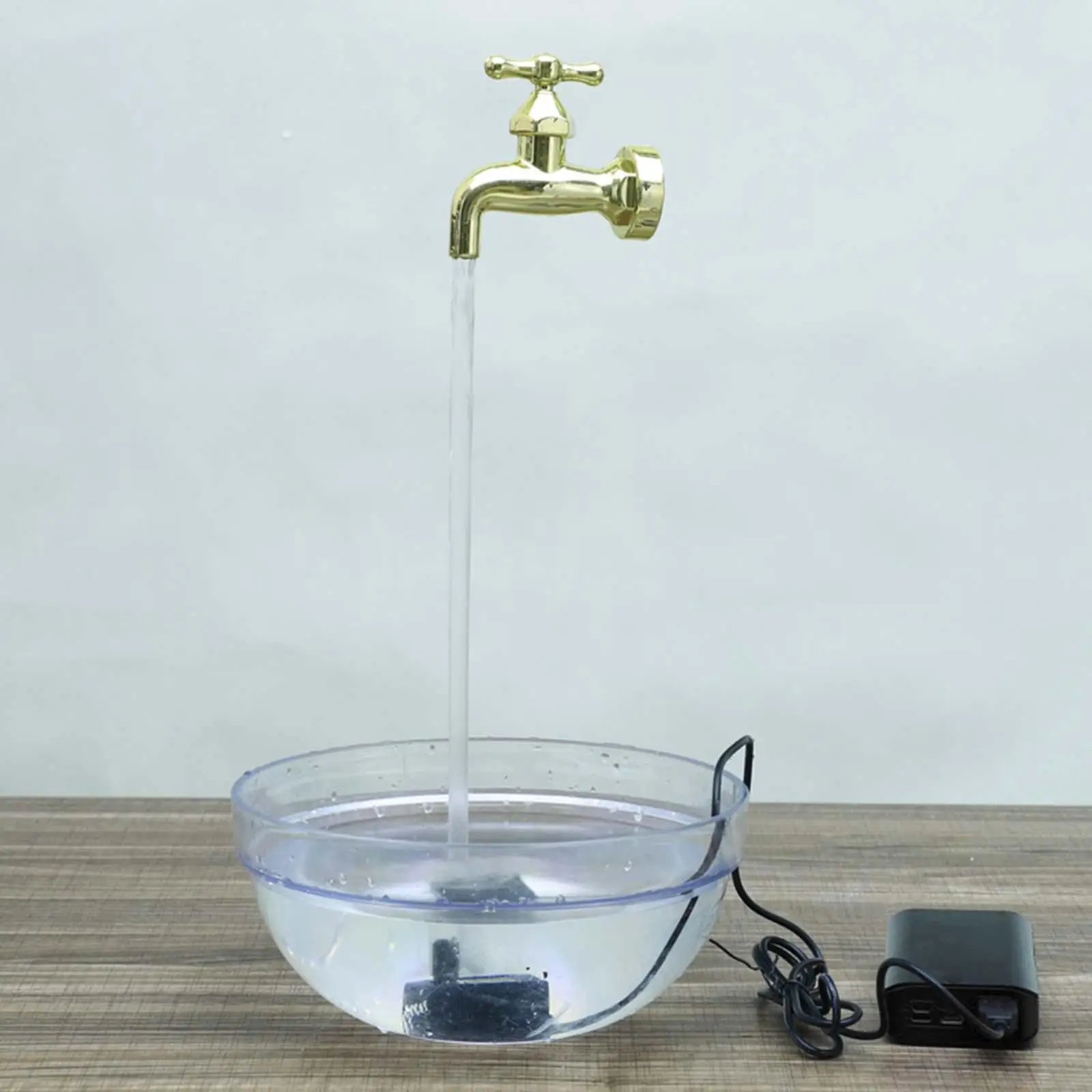 Floating Tap Water Fountain Desktop Invisible Flowing Spout Watering Can Fountain for Fireplace Farmhouse Courtyard Ponds Pools