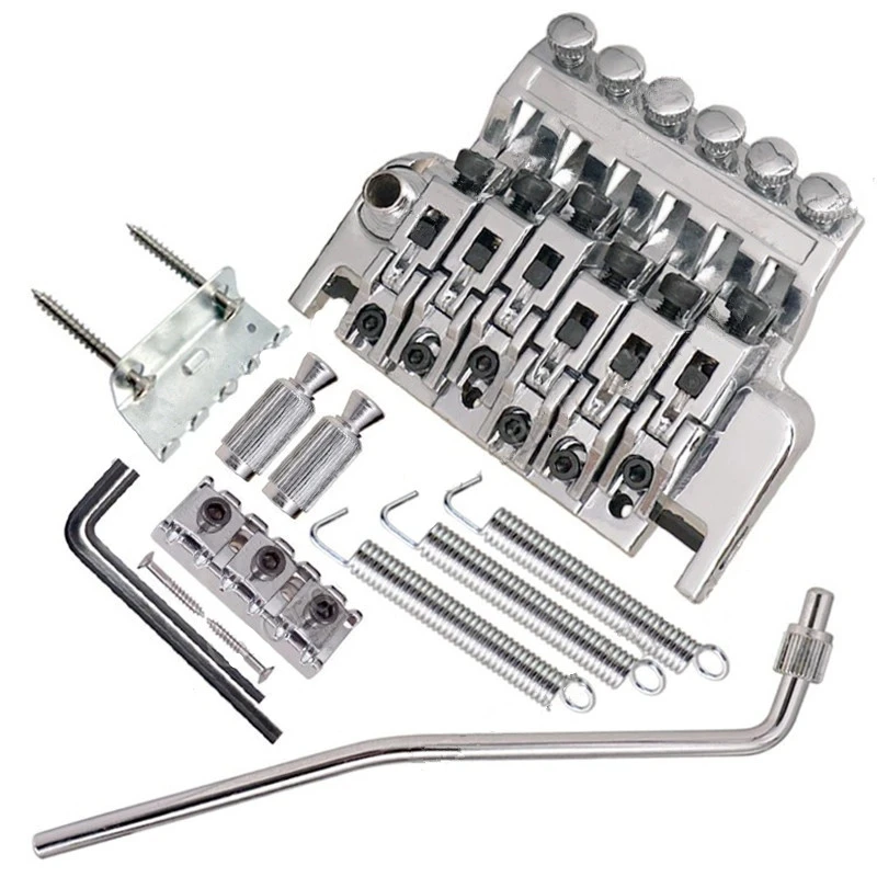 A Set Of Tremolo Electric Guitar Bridge Double Locking Systyem Pulled 6 7 Strings Musical Instruments Accessories Parts