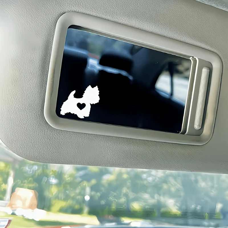 West Highland Terrier Heart Design Sticker Multi-use Decal For Water Bottle Laptop Car Window Glass Decor