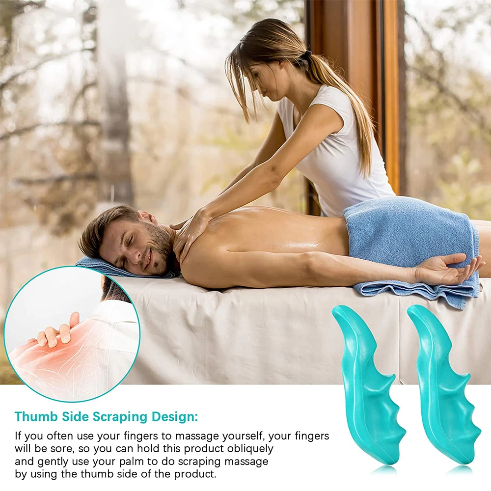 2PcsThumb Massager Saver Deep Tissue Massage Tool Include 2 Green Thumb Protector Tool Point Massager for Gentle Point Massage