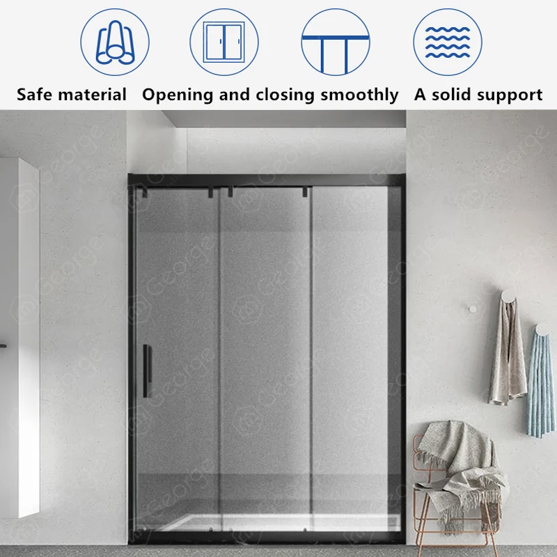 Hotel Modern Luxury Design Shower Glass Door with Frame Tempered Glass Cubicle for Bathroom Apartment Use