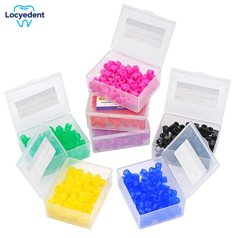 100pcs/box Dental Identification Instrument Code Rings Autoclavable Orthodontic Silicone Circle Multi-Color Universal