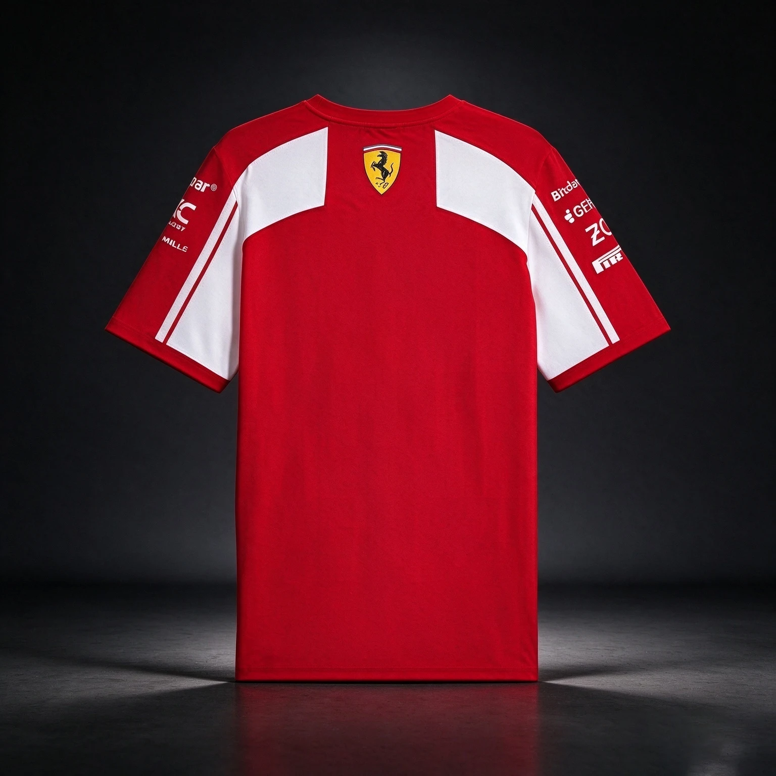 F1 Motorsport Formula One Racing T-Shirt, Red White Raglan Sleeve Breathable Printed Race Supporter T-Shirt