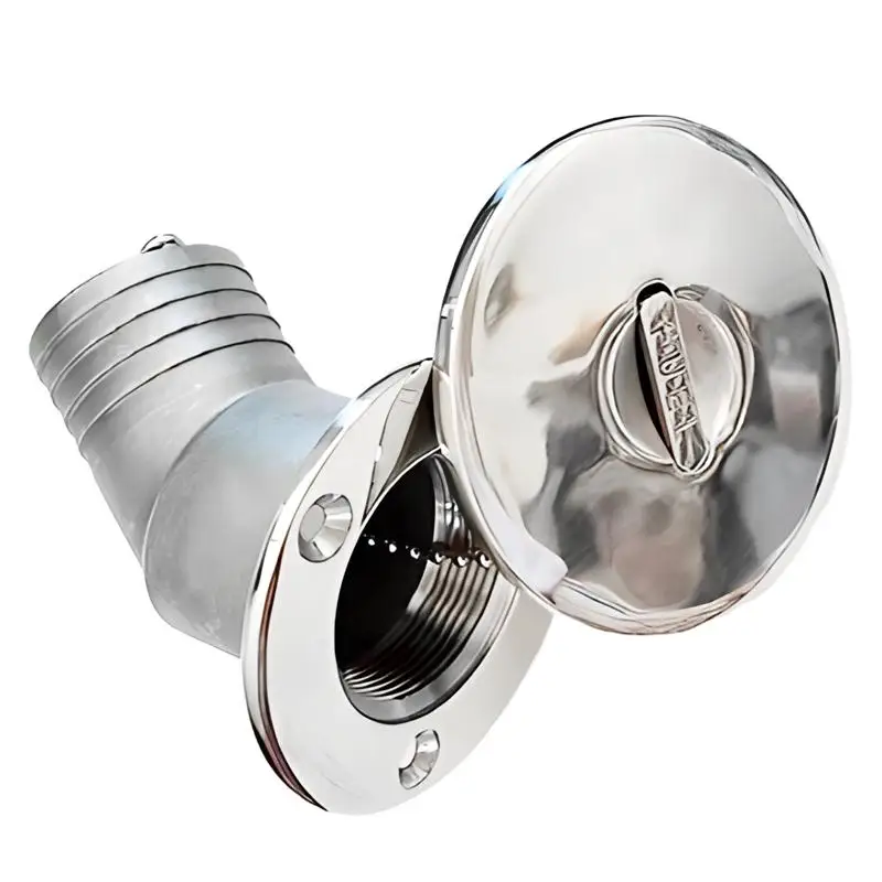 38mm Deck Fuel Tank Filler Lift Right Angled Fill Keyless Cap Plug Bung New for Ships Boat Marine Yacht Camper Caravan