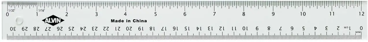 

Clear Acrylic Ruler, Scratch Resistant, Multipurpose Drawing and Drafting Tool, 12 Inches for Students and Professionals