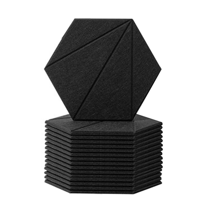 16Pack Self-Adhesive Acoustic Panels,Sound Proof Foam Panels, High Density Soundproofing Wall Panels Black 12X10X0.4In