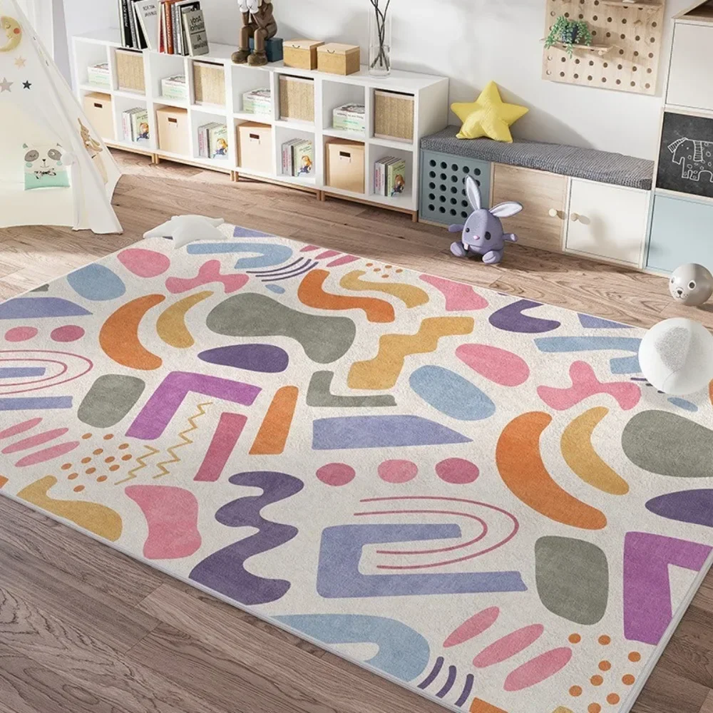 1pc Cartoon Cute Crystal Velvet Carpet Living Room Bedroom Floor Decoration Children's Crawling Floor Mat Almohadilla Para Niños