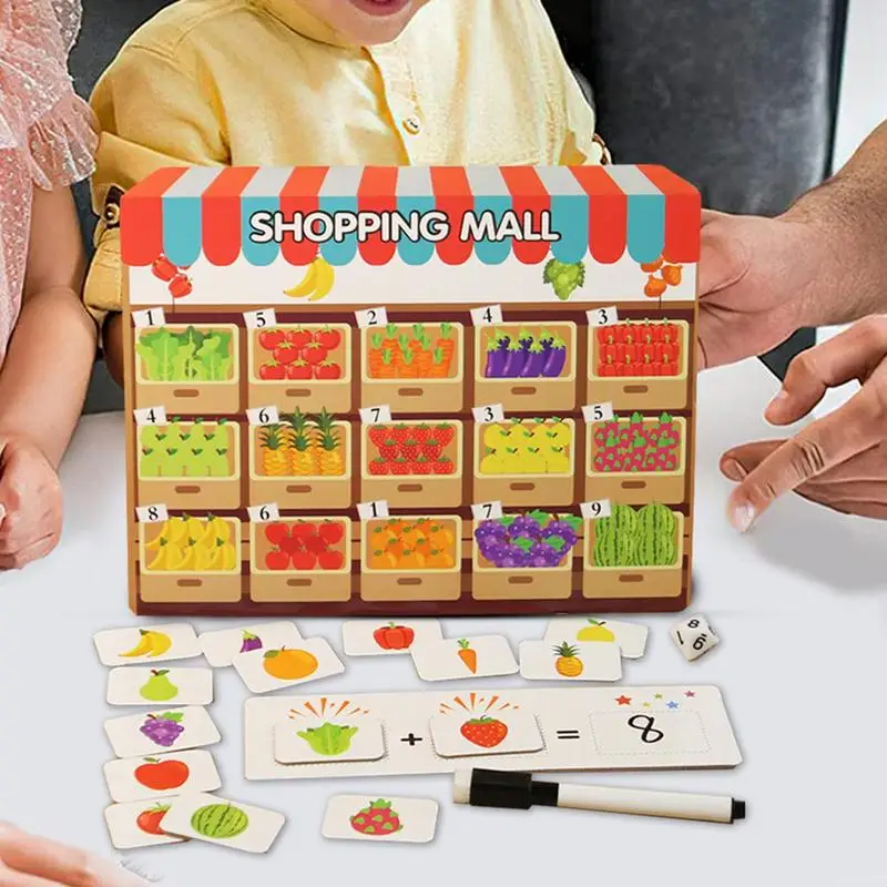 Counting And Sorting Toys Fruits Vegetables Recognition Toy For Kids Shopping Pretend Play Parent-Child Interaction Game For