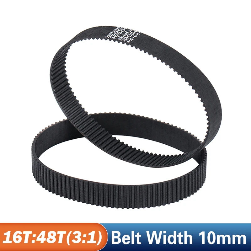 16 Teeth 48 Teeth GT2 Timing Belt Pulley Kit 1:3 Speed Ratio 16T:48T 2M/2GT Reduction Pulley For Belt Width 10mm