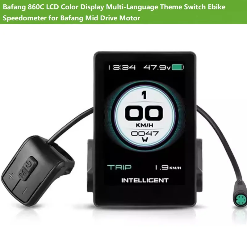 Bafang 860C LCD Color Display Multi-Language Theme Switch Ebike Speedometer for Bafang Mid Drive Motor