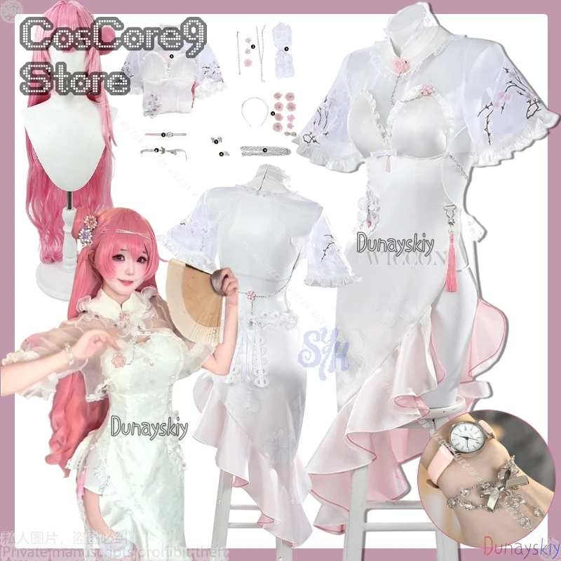 

Dorothy Cosplay Game GODDESS OF VICTORY: NIKKE Anime 할로윈 의상 Sexy White Lace Cheongsam Qipao Dress Lovely Lolita Halloween Party