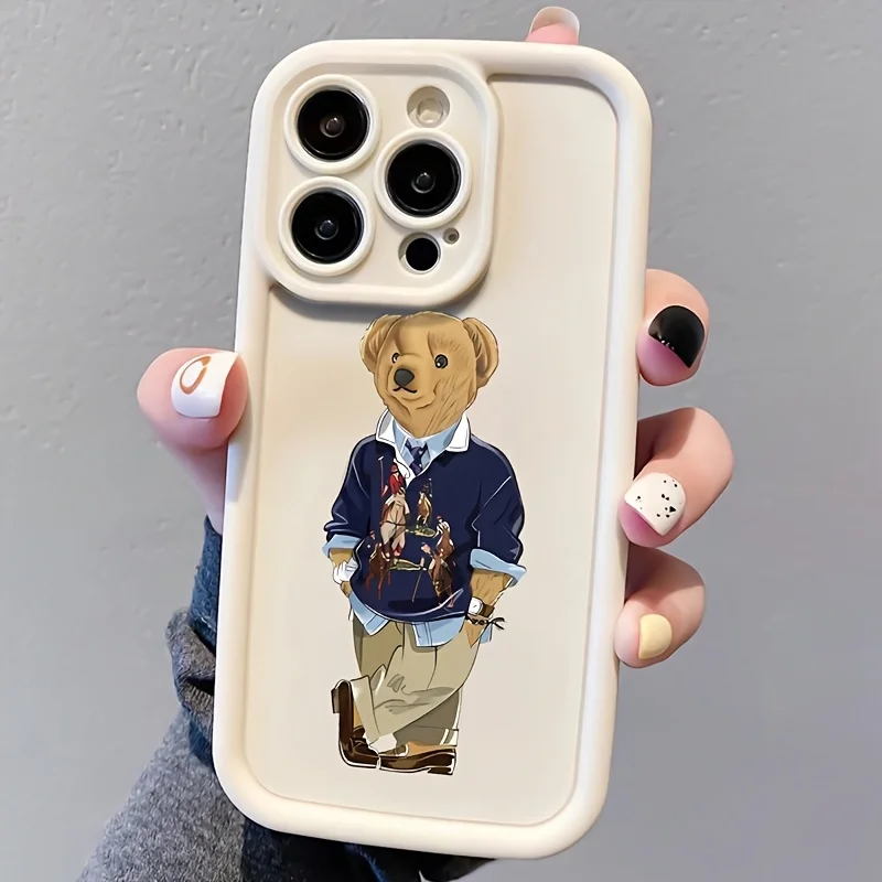 

White Bear Pattern Design Mobile Case Suitable for iPhone 16 15 14 13 12 11Pro/ Max/Plus Shock-proof Back Cover Anti-Fingerprint