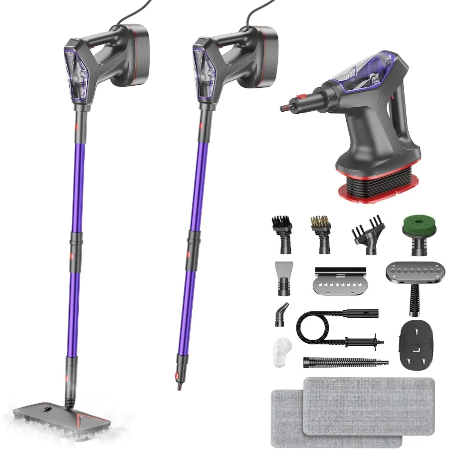 

Heavy Duty 29-in-1 Steam Mop for Home Floor Cleaning with Detachable Handheld Steamer Suitable for Hardwood Tile Walls Grout Wi