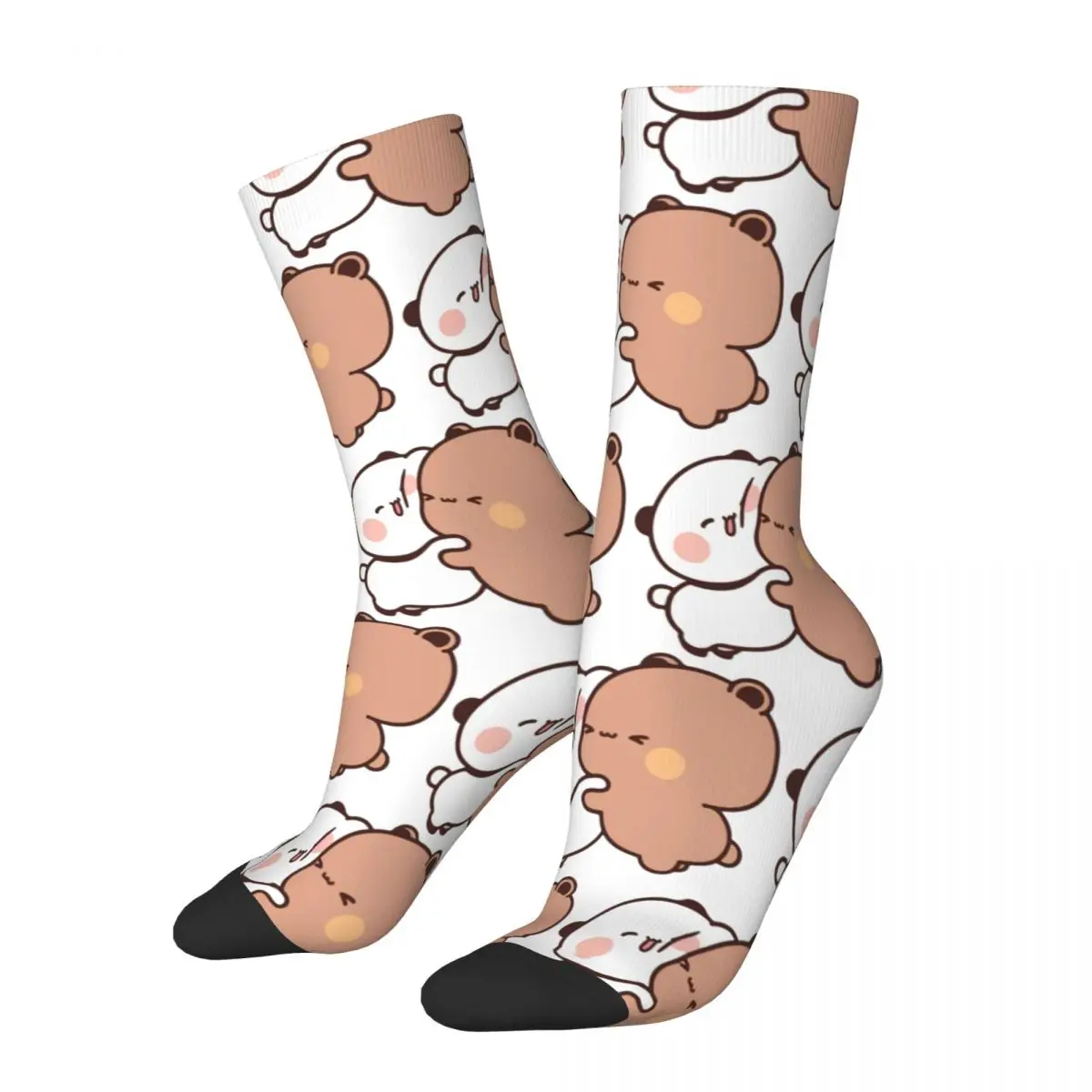 Bear And Panda Bubu Dudu Balloon Stockings Men Socks Soft Breathable Kawaii Socks Winter Outdoor Sports Non Skid Pattern Socks