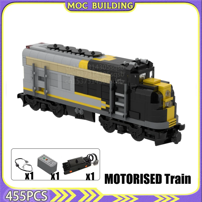 MOC Building Blocks Transporter City motorizzato treno locomotiva modello fai da te assemblaggio mattoni giocattolo regalo