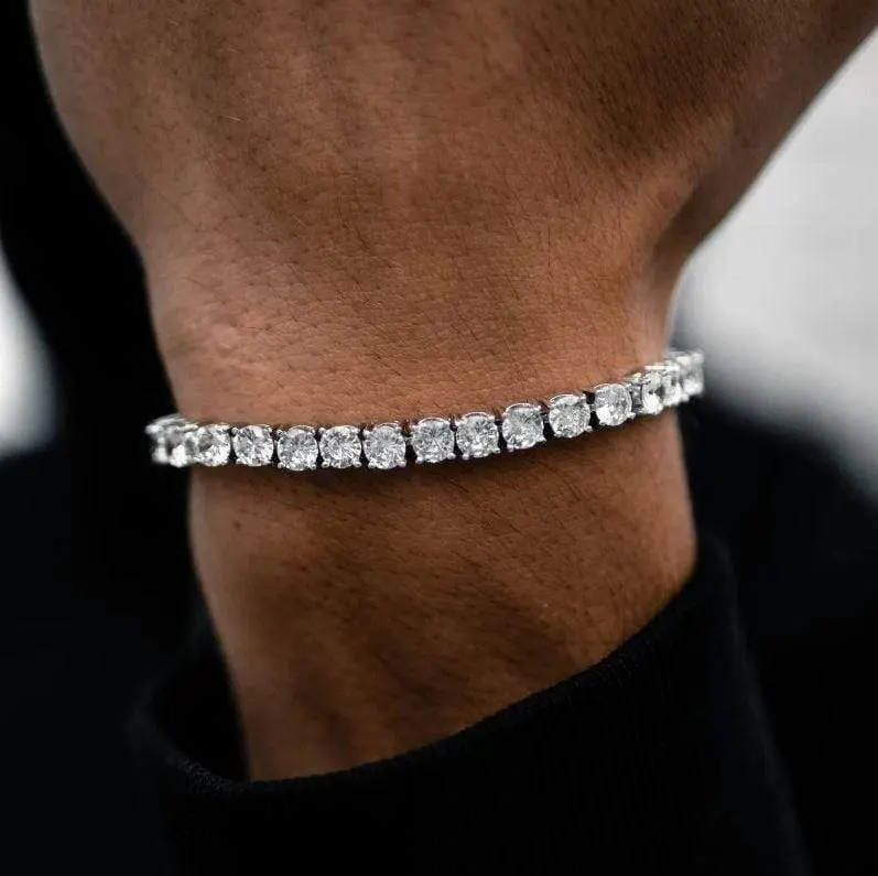 Luxury Crystal Tennis Bracelet Hip Hop Bracelet for Men Homme Trendy Punk Zirconia Couple  Chain on The Hand Streetwear Jewelry