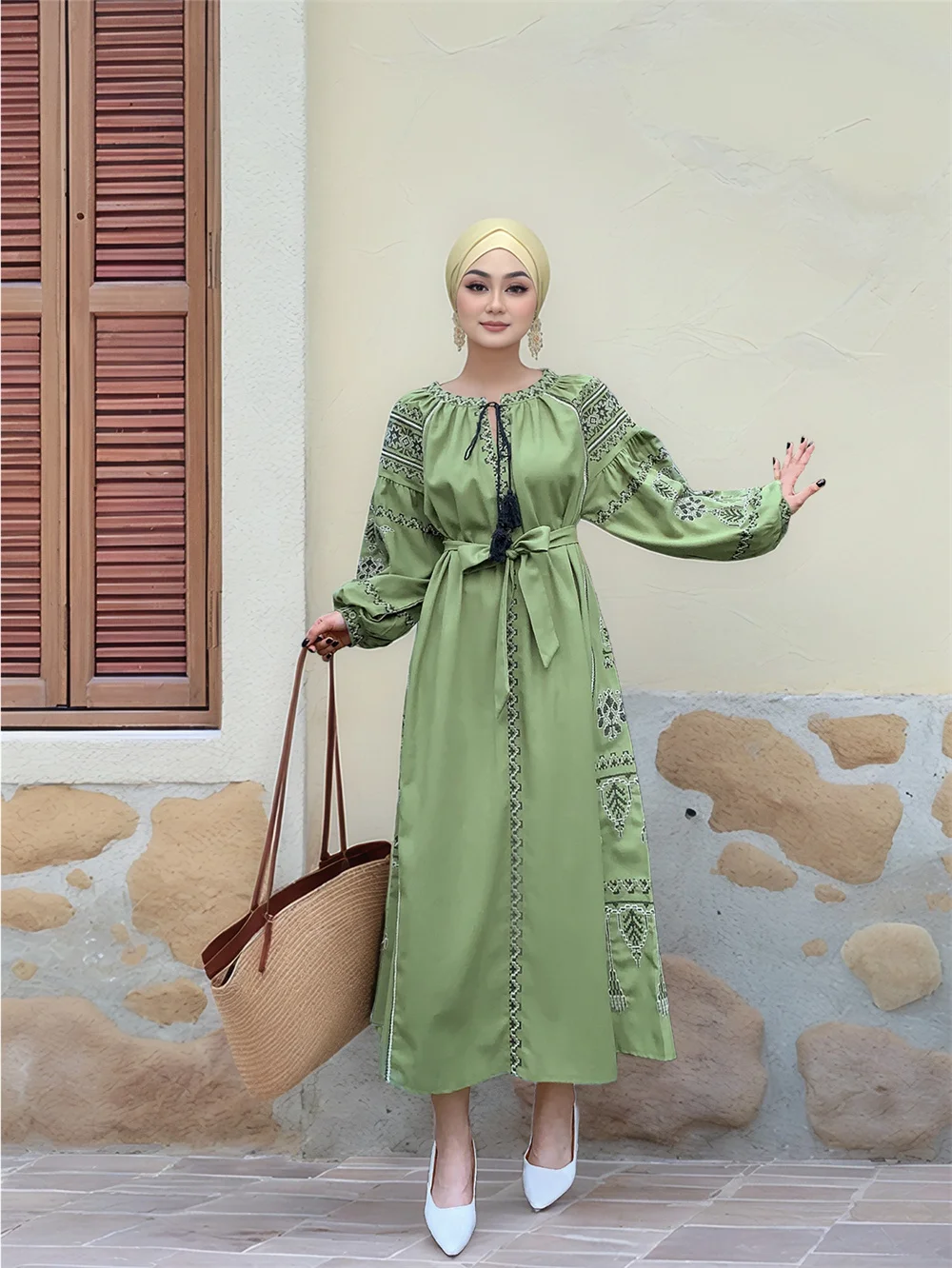 2024 Ramadan Eid Modest Elegant Abaya Dubai luxury Turkey Islam Muslim Dress Clothes Women Kebaya Kaftan Robe Femme Musulmane