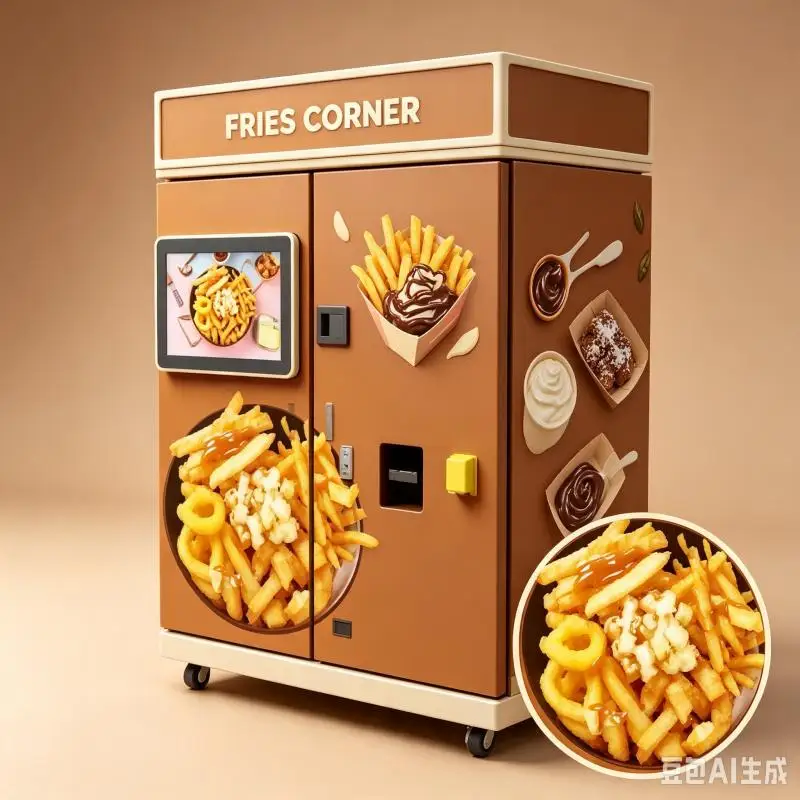 French Fries Vending Machine Customized Intelligent Food Kiosk Automatic Frying Technology Commercial Application