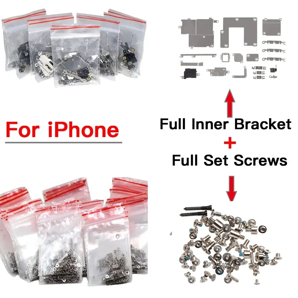 1 Set Complete Inside Small Metal Holder Brackets Shield Plate Full Screws Replacement Kit For iPhone 11 12 13 14 Pro Max Bonus