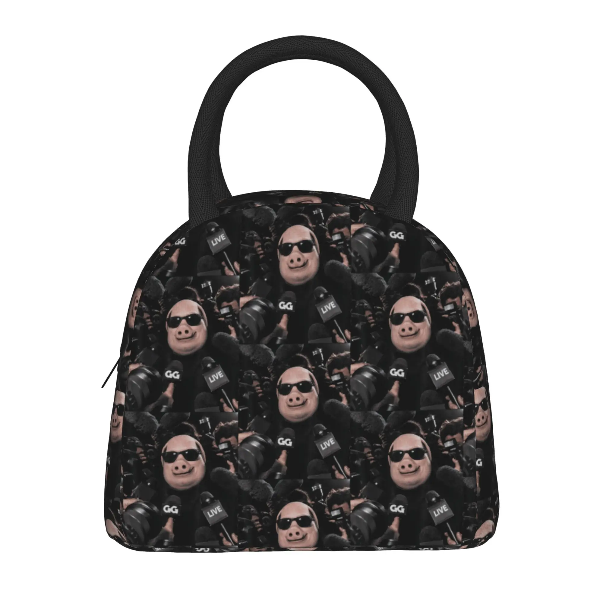 Breaking News John Pork Funny Superstar Meme Media Spotlight Lunch Bag  Lunch Box Office Convenient Thermal Tote Handbags