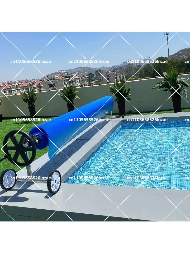 Commercial Stainless Steel Inground Pool Cover Roller Reel for Solar Blanket, Heavy Duty Ground Pool Accessories