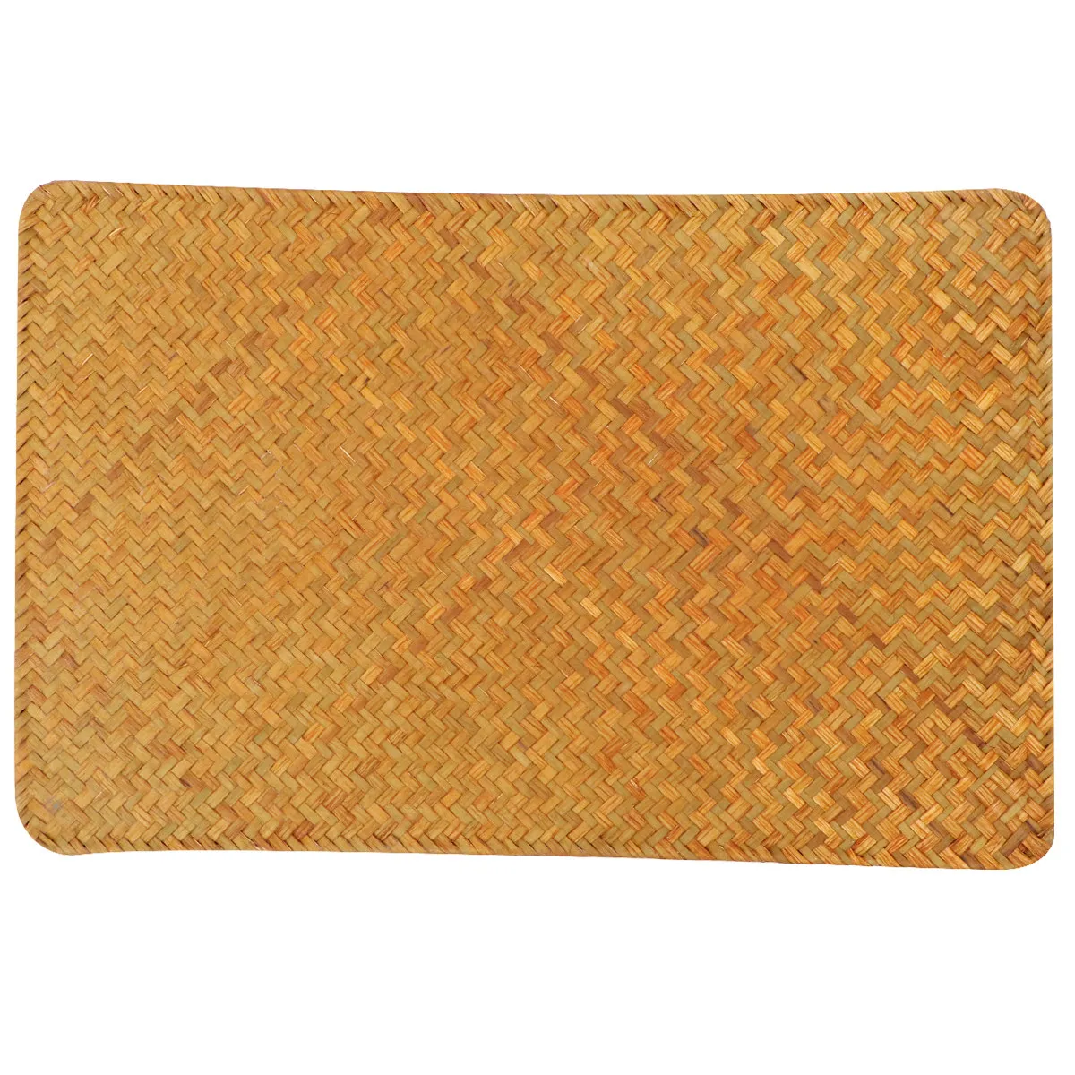 Light Orange Woven Table Placemat Premium Bamboo Kitchen Tableware Plate Mat Protective Coaster Heat Insulation Scratch