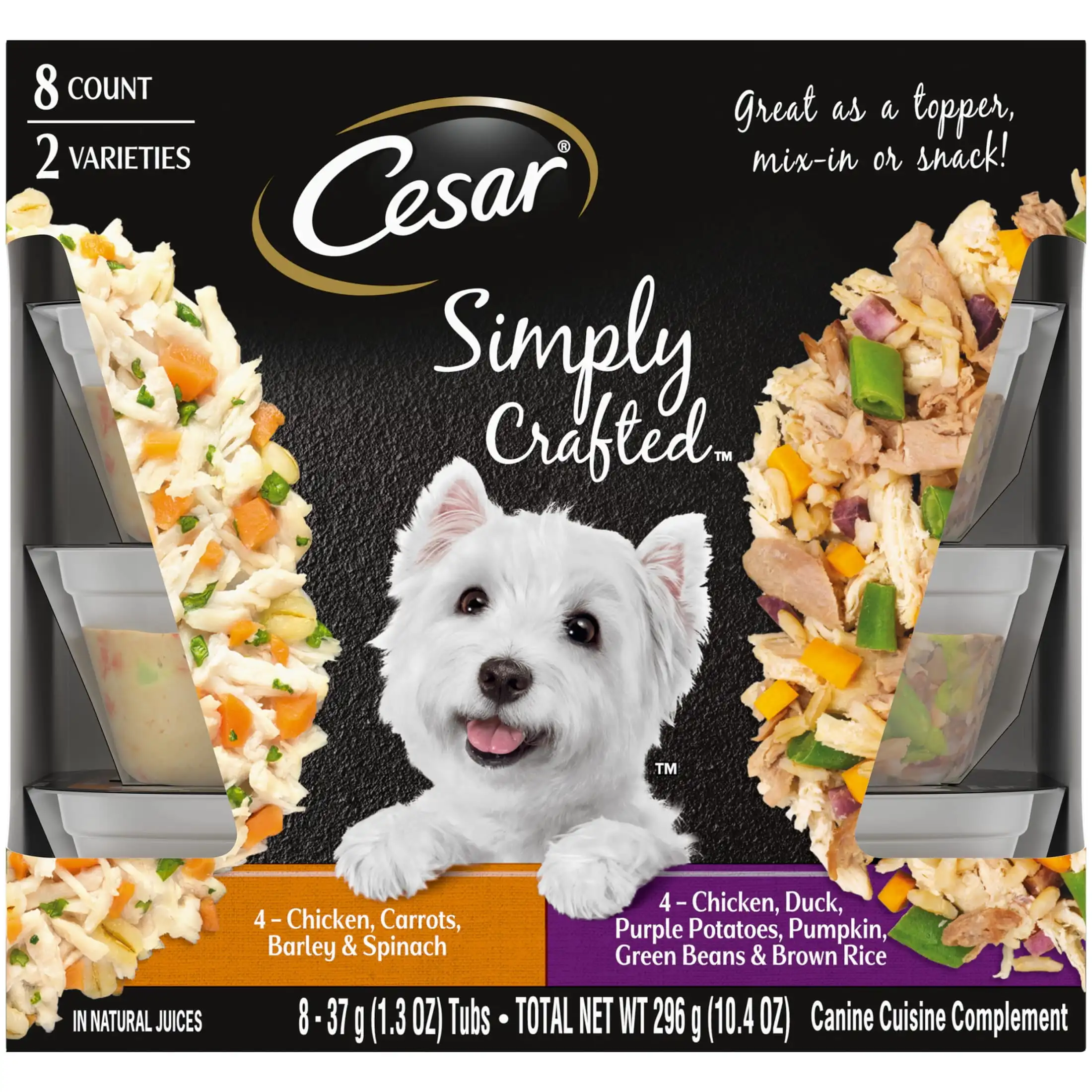 

Simply Crafted Wet Dog Food Variety Pack, 1.3 Oz Tubs (8 Pack)
