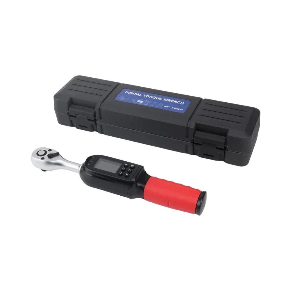Precision Digital Torque Wrench Kit Featuring 72-Tooth Ratchet Head and Backlit LCD for Multiple Unit Readings