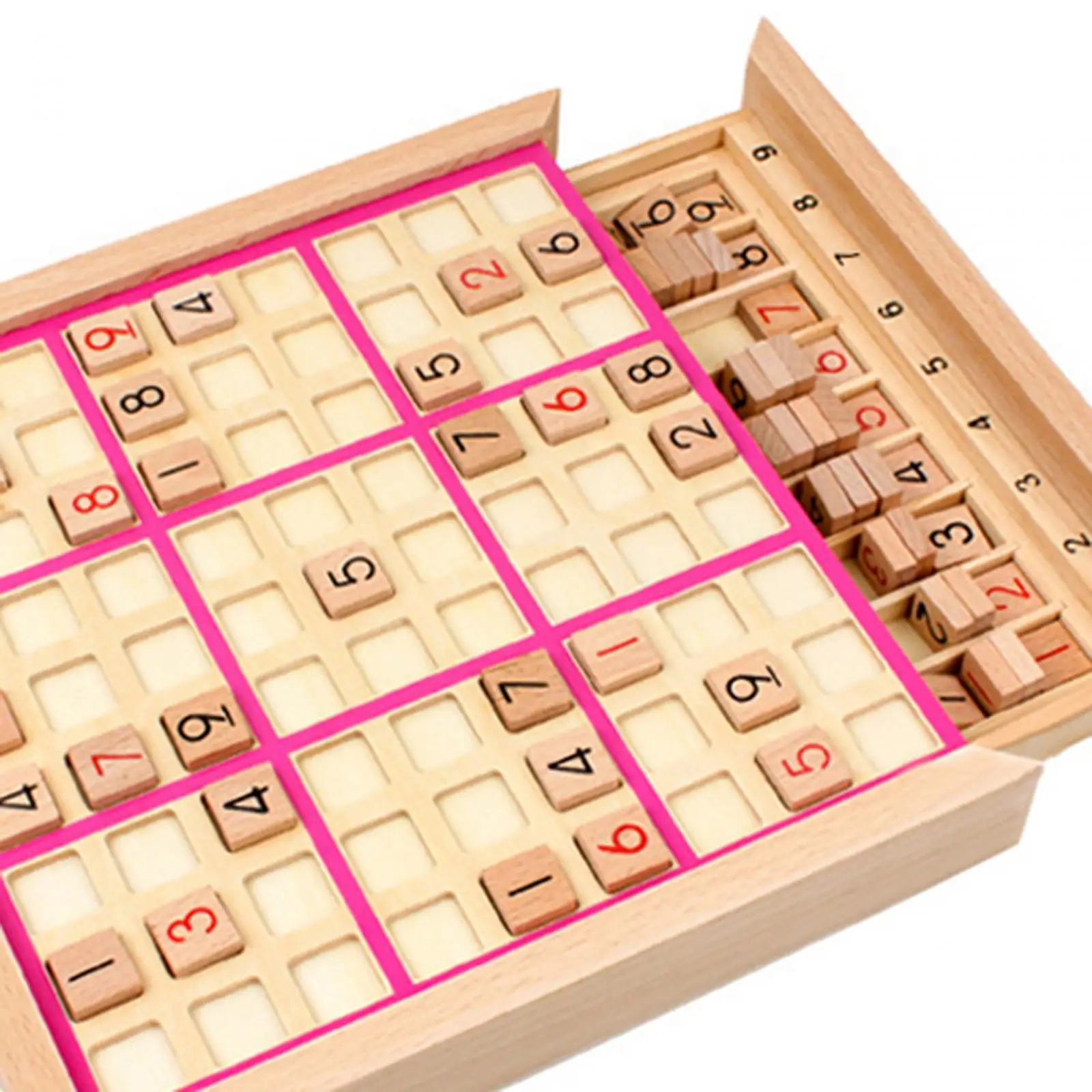 Houten Sudoku-bord Sudoku-schaakspeelgoed Brain Teaser Draagbaar wiskundespeelgoed voor kinderen