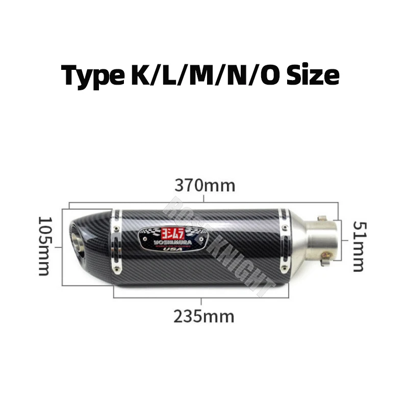 Universal 51mm 370mm Yoshimura Motorcycle Exhaust Muffler Escape With DB Killer For Yamaha Kawasaki Suzuki Honda Exhaust Parts