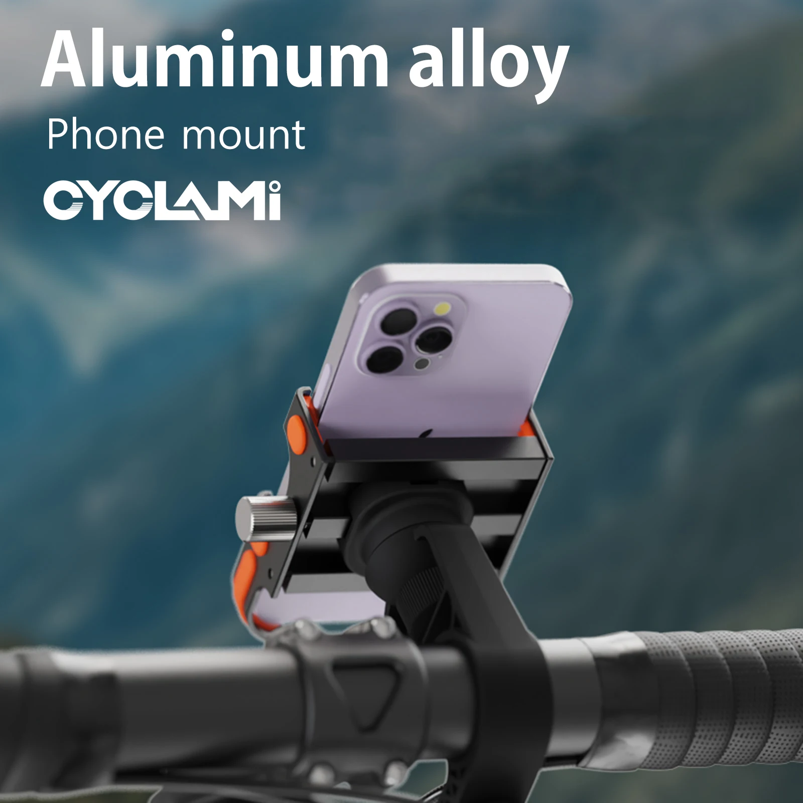 Aluminiumlegierung Fahrrad Handyhalter CYCLAMI Richtungsverstellbarer Halter für Road Mountain Lenkervorbau Rückspiegel